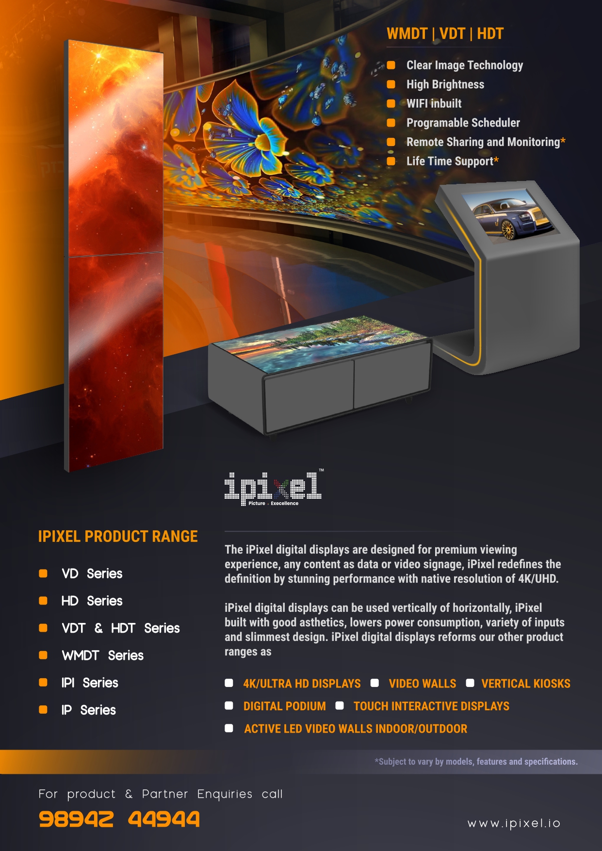 iPixel luxury displays — product range and features